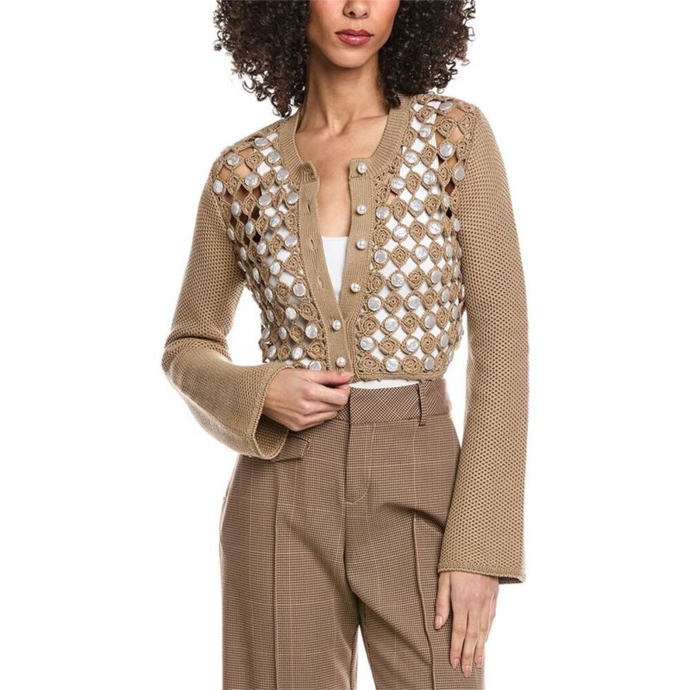 Toccin Womens  Noah Long Cardigan, Tan